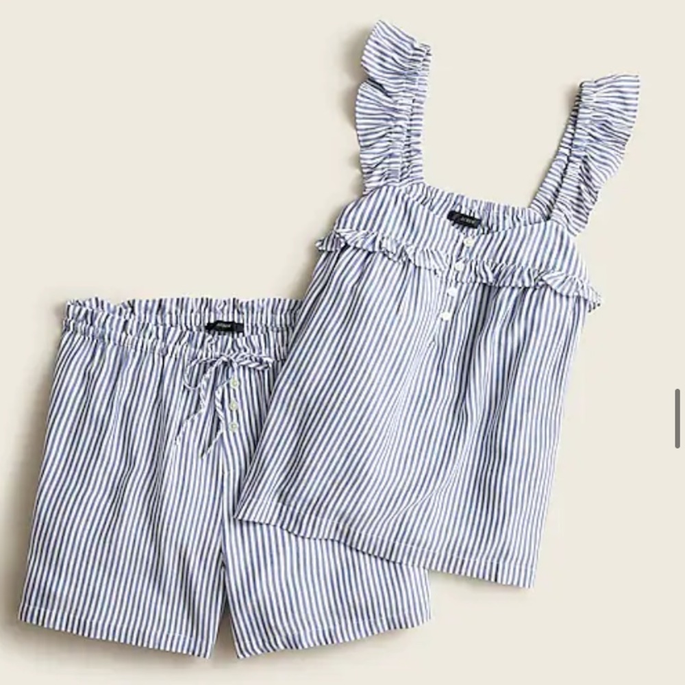 J. Crew NWOT striped modal cotton pajama set size L